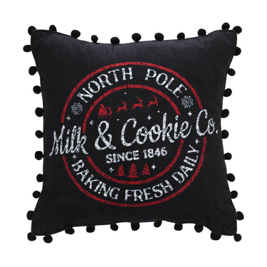 Annie Black Check Milk and Cookies Pillow 12x12 - The Fox Decor